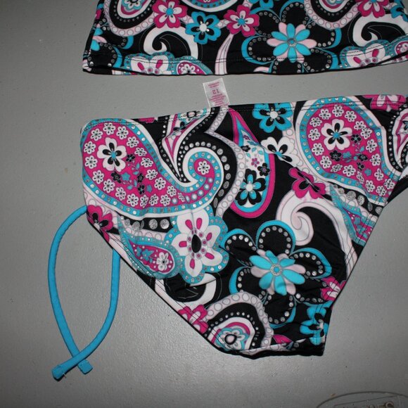 Multi Color 2 Pcs Justice Tankini Swimsuit Size 12 - Picture 7 of 11
